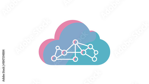 Modern Digital Cloud Infrastructure with Interconnected Nodes