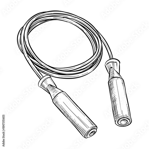 skipping rope vector line art hand drawn illustration