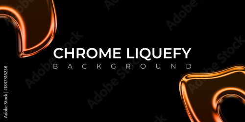 Abstract Chrome Liquefy Background with Liquid Metallic Shapes for Luxury Branding, Modern Poster Design, Digital Banner, Website Header, and Premium Visual Content