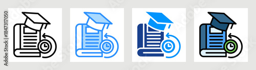 Course Duration Icon Collection Set Multiple Style