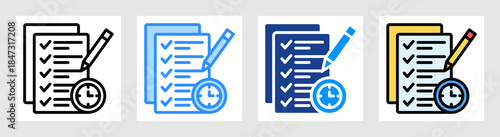 Exam Time Icon Collection Set Multiple Style