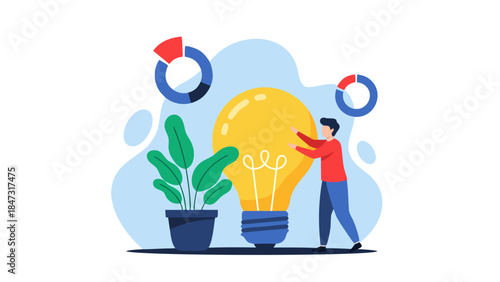 Illustration of Innovation, Idea Generation, and Business Growth