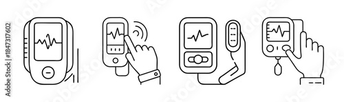 Medical device for patient health monitoring with heart rate display and interactive control