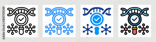 Genetic Analysis Icon Collection Set Multiple Style