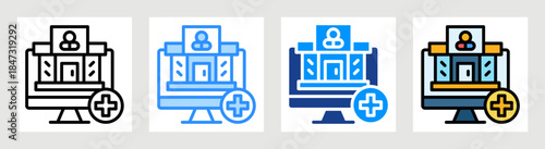 Online Pharmacy Icon Collection Set Multiple Style