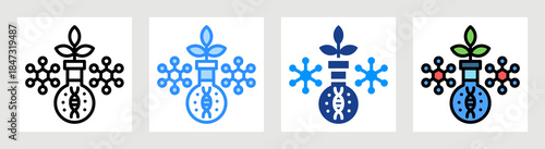 Molecular Biology Icon Collection Set Multiple Style