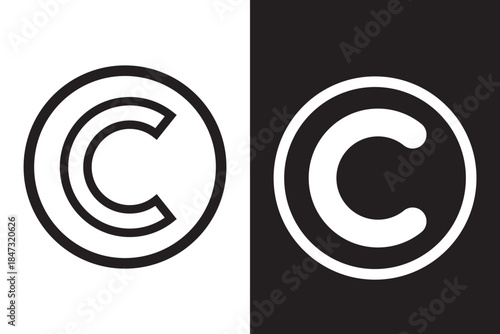 Copyright icon logo design. copyright sign and symbol