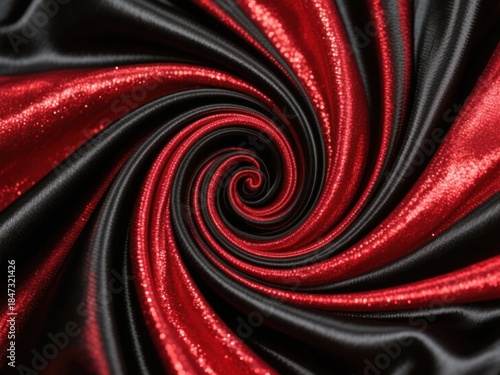 Elegant Red and Black Satin Spiral