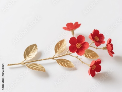 Elegant Red Floral Embellishment for Decor