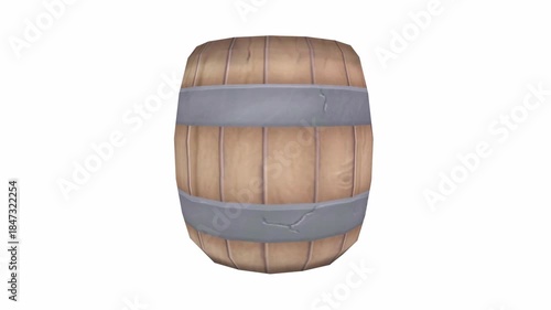 Rustic Wooden Barrel with Metal Bands