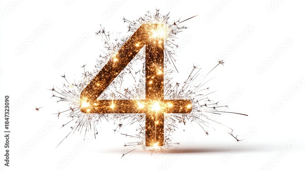 Obraz premium Countdown sparkler icon isolated on white background