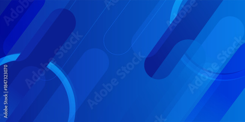 Abstract blue background with diagonal lines. Dynamic shapes composition. Vector illustration