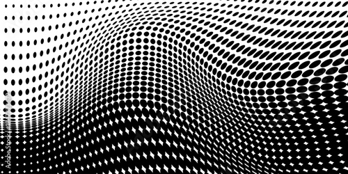 Dotted gradient vector illustration, white and black halftone background