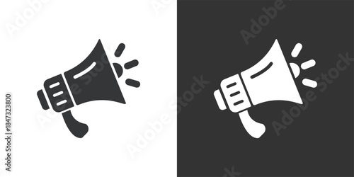 Megaphone Announcement icon. Solid glyph series icon