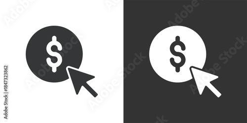 Pay Per Click icon. Solid glyph series icon