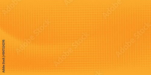 Yellow halftone pattern. Retro comic gradient background. Bright orange pixelated dotted texture overlay. eps10