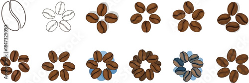 Isolated heap of healthy golden wheat ears and dried grains mixed with brown nuts and seeds on a white background as a sweet snack ingredient