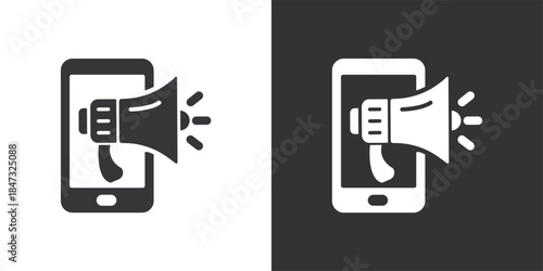 Mobile Marketing icon. Solid glyph series icon