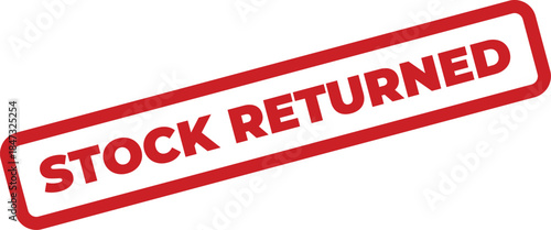 A bold and distressed rubber stamp indicating that stock items have been successfully returned