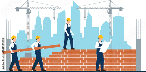 Detailed line art perspective of a large, modern indoor dining hall or upscale restaurant event space with bar and banquette seating