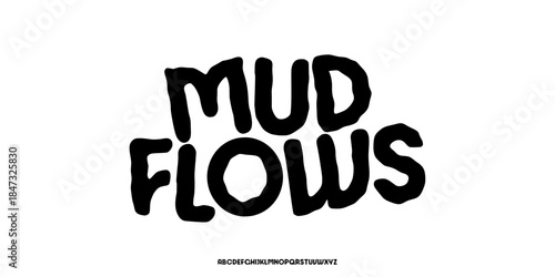 Elegant Hand Drawn Font Uppercase Only. Bold Italic Typography with Wavy Edges. Creative Rough Lettering. Classic Lettering Fashion Designs. Decorative serif vintage modern concept vector illustration