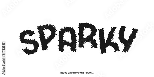 Elegant Hand Drawn Font Uppercase Only. Slightly Bold Typography with Curly Electric Edges. Creative Rough Lettering. Classic Lettering Fashion Designs. Decorative serif vintage modern concept vector 