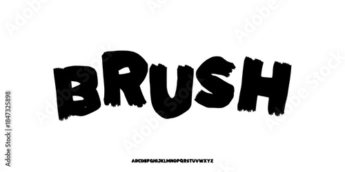 Elegant Font. Hand Drawn Rough Font Uppercase Only. Bold Repetitive Marker Stroke Typography. Groovy Expressive Lettering Street Art. Decorative serif modern fashion design concept vector illustration