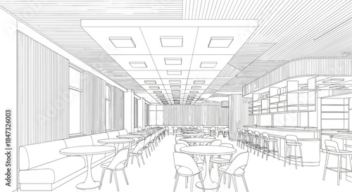 Overhead view illustration of five people sitting around a table in a business meeting, emphasizing the central figure or leader in yellow