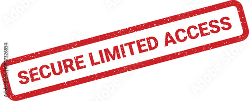 A rectangular grunge rubber stamp illustration displaying the words SECURE LIMITED ACCESS for restricted areas