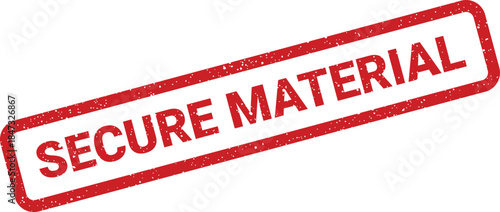 A rectangular grunge rubber stamp illustration displaying the words SECURE MATERIAL for sensitive documents
