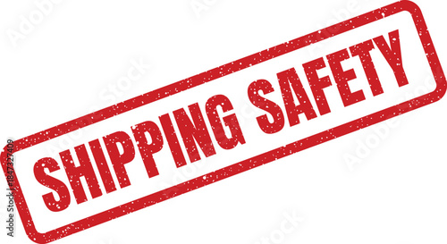 A rectangular textured graphic displaying the bold uppercase text SHIPPING SAFETY emphasizing secure transportation protocols and care