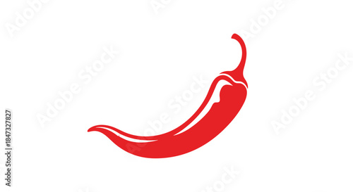 A simple flat icon of a single red hot chili pepper, representing spicy food, heat, and a common cooking ingredient.