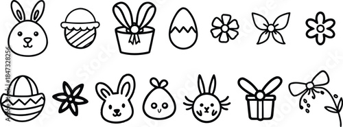 Vector of easter eggs and flowers