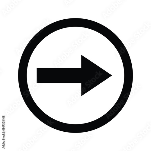 Black arrow pointing right inside a circle
