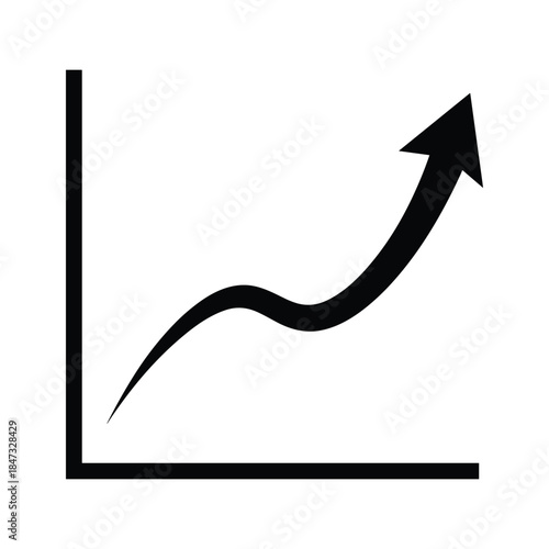 Graph showing upward trend with arrow