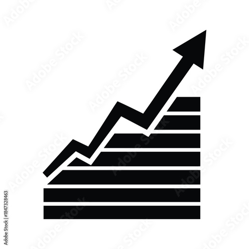 Graph showing upward trend with arrow