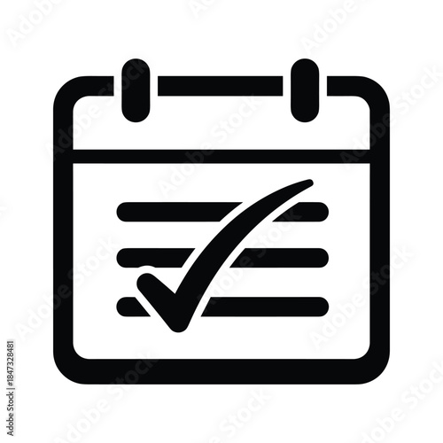Calendar with checkmark indicating event confirmation
