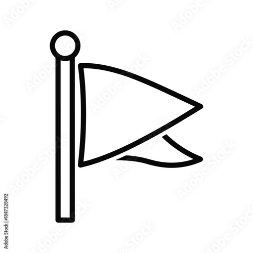 Vászonkép Simple black flag icon on white background