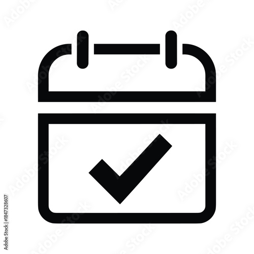 Calendar icon with checkmark indicating scheduled event