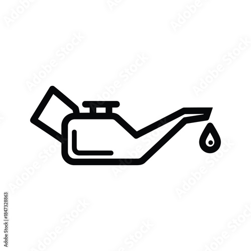 Oil can with leaking oil drop