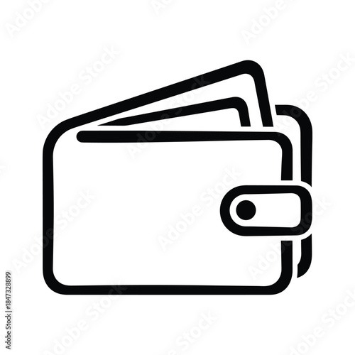 Simple black and white wallet icon