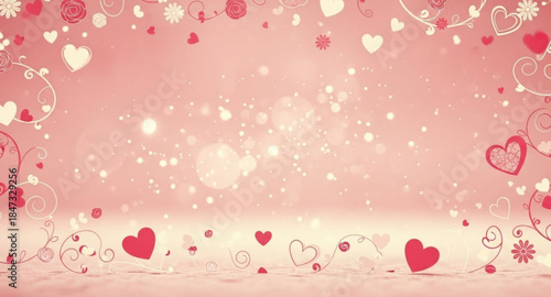 pink background with hearts