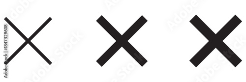 Close button icon thin line outline set or collection