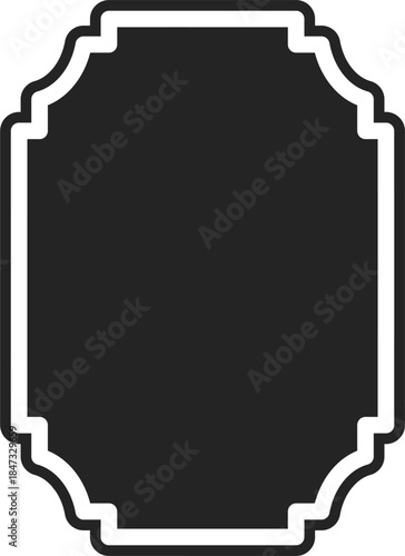 Simple Minimalist Silhouette Frame Vector Set. Basic Shapes Border Illustration