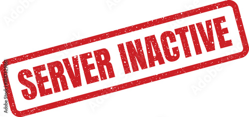 A red grunge rubber stamp icon with SERVER INACTIVE text, indicating a system is currently not operational
