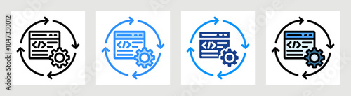 Code Optimization Icon Collection Set Multiple Style
