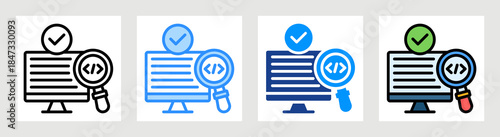 Code Review Icon Collection Set Multiple Style