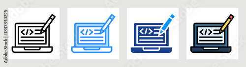 Edit Code Icon Collection Set Multiple Style