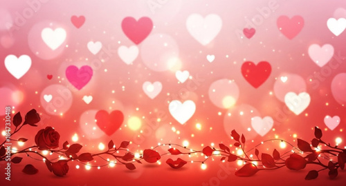 red hearts background