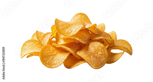 potato chips isolated on white background